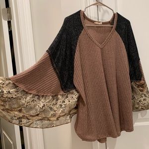 Flowy top with snake print